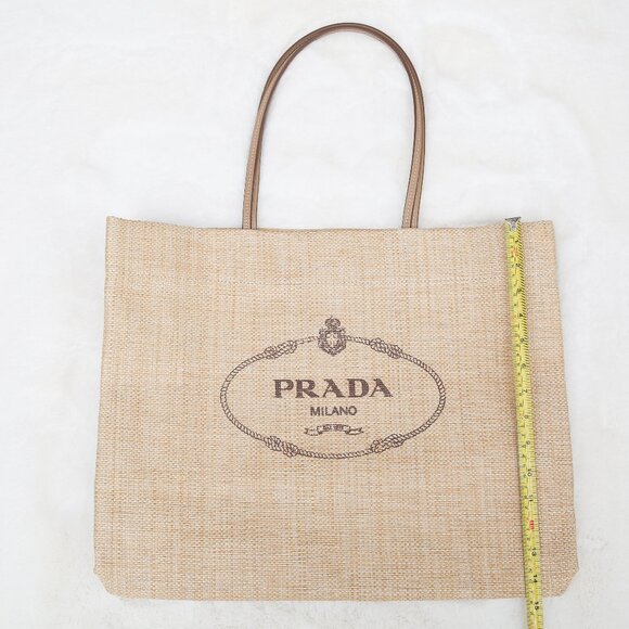 PRADA Large Raffia Tote Bag - Picture 8 of 13
